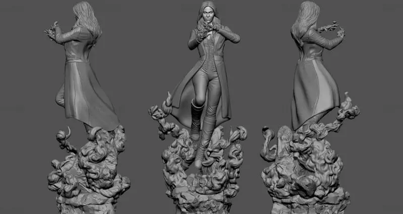 Scarlet Witch Statue 3D Printing Model STL