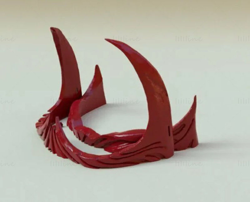 تاج اسکارلت جادوگر تاج قرمز مایل به قرمز مدل جدید چاپ سه بعدی تاج