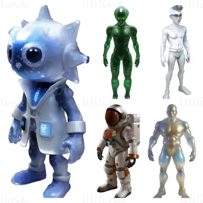 Sci-Fi Character 3D Print Model Collection