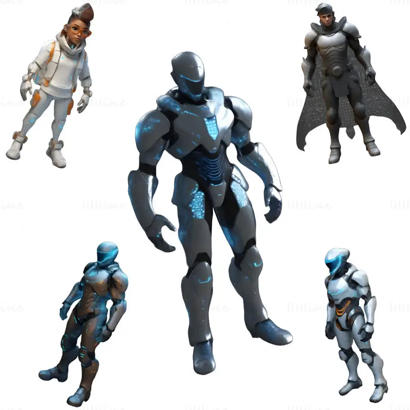 Sci-Fi Heroes 3D Print Model Collection