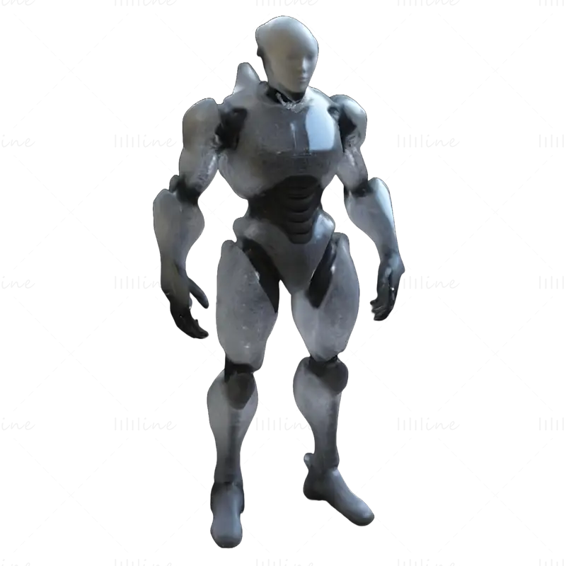 Coleção de modelos de impressão 3D de robôs guerreiros de ficção científica