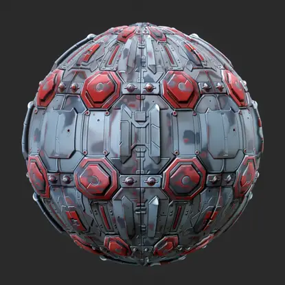 Научно-фантастический космический корабль Красный Металл Бесшовная текстура