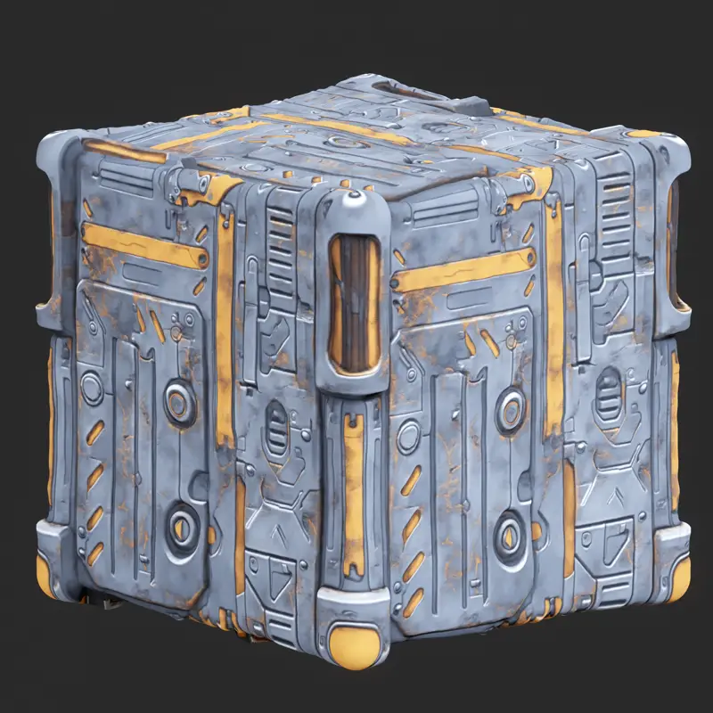 Sci-FI Yellow Metalic Cyborg Seamless Texture