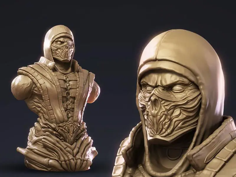 STL датотека 3Д модела за штампање бисте шкорпије (Mortal Kombat)