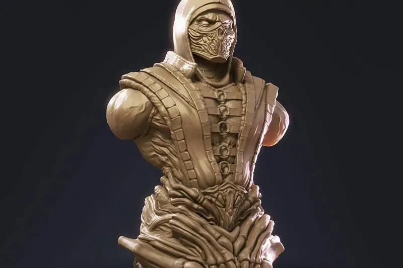 STL датотека 3Д модела за штампање бисте шкорпије (Mortal Kombat)