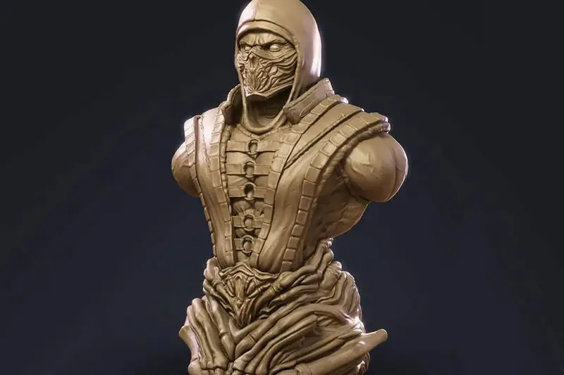 STL датотека 3Д модела за штампање бисте шкорпије (Mortal Kombat)