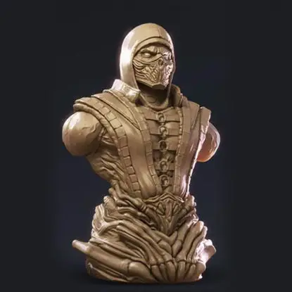 STL датотека 3Д модела за штампање бисте шкорпије (Mortal Kombat)