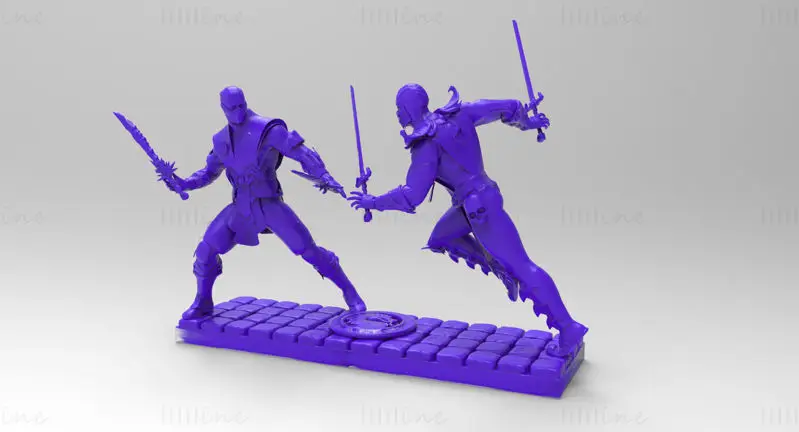 Fișiere STL pentru modelul de imprimare 3D Scorpion vs Subzero Diorama Mortal Kombat