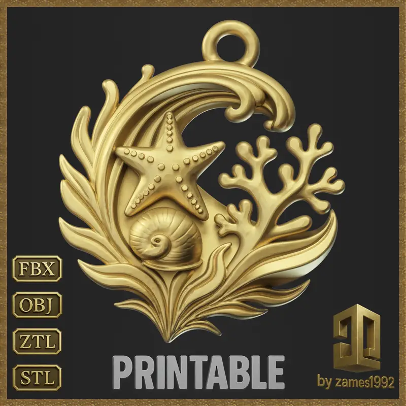 Sea Wave Coral Schmuckdesign 3D-Druckmodell