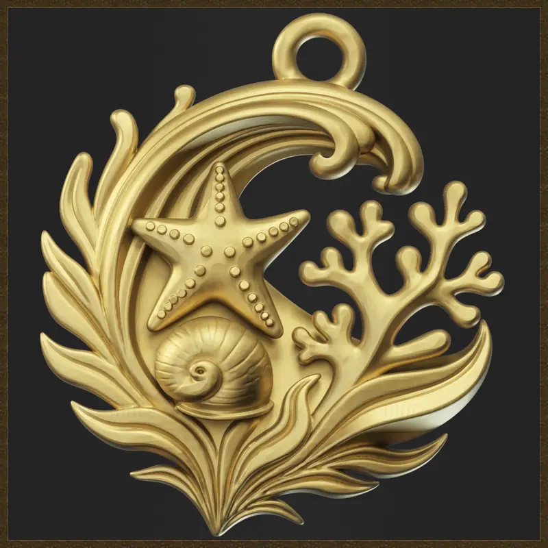 Sea Wave Coral Schmuckdesign 3D-Druckmodell