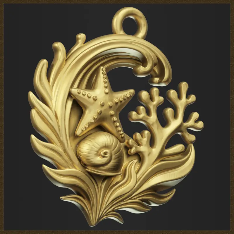 Sea Wave Coral Schmuckdesign 3D-Druckmodell