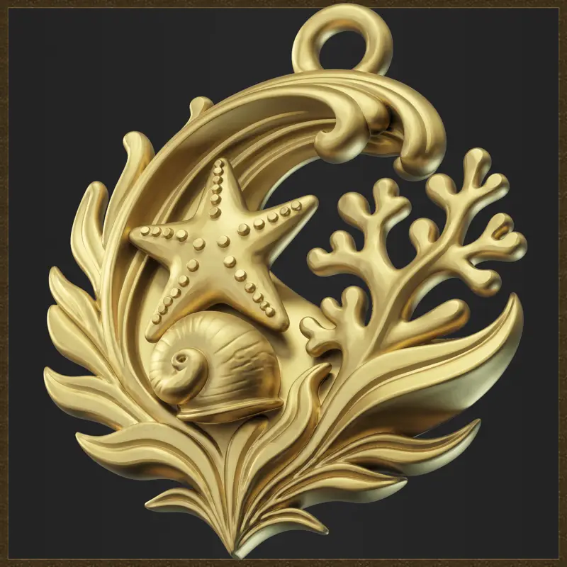 Sea Wave Coral Schmuckdesign 3D-Druckmodell