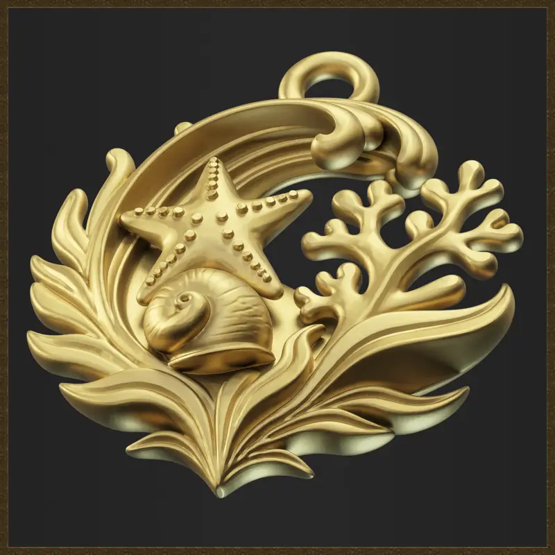Sea Wave Coral Schmuckdesign 3D-Druckmodell