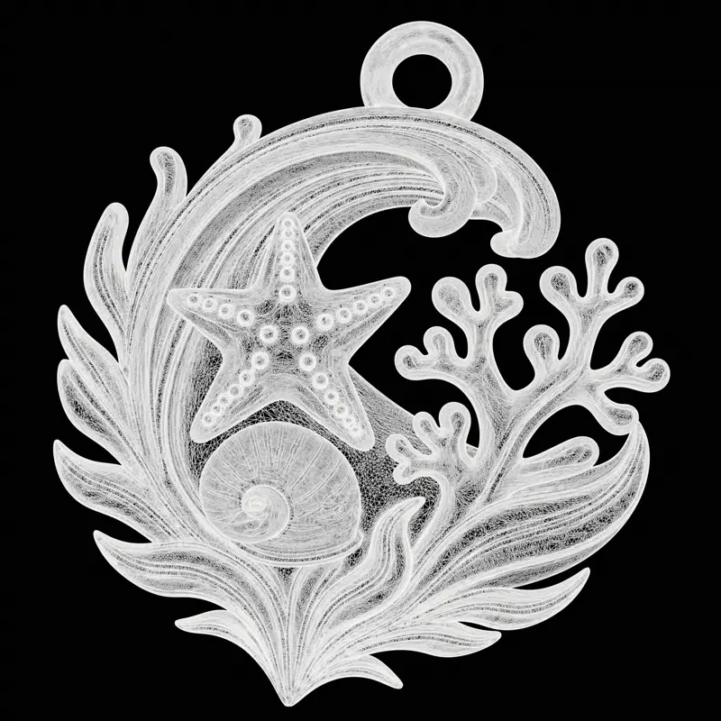 Sea Wave Coral Schmuckdesign 3D-Druckmodell