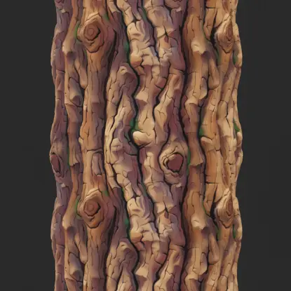 Seamless Cartoon Tree Bark Texture