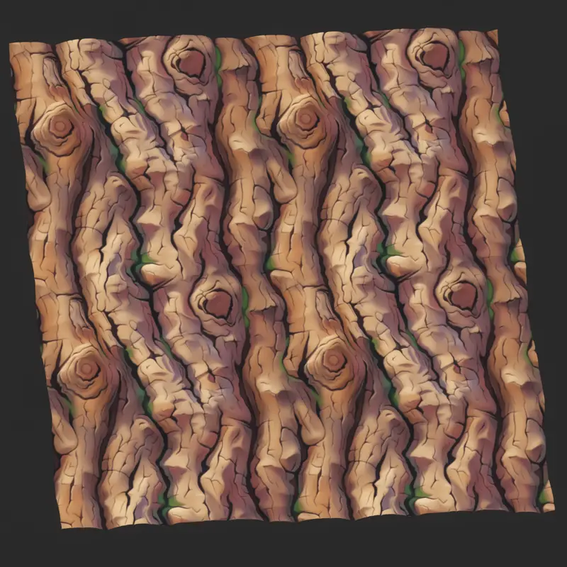 Seamless Cartoon Tree Bark Texture