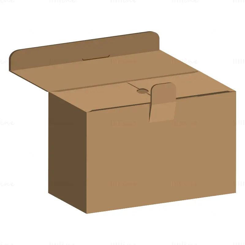 Self sealing product packaging box dieline vector