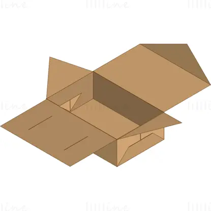 Self sealing rectangular packaging box dieline vector