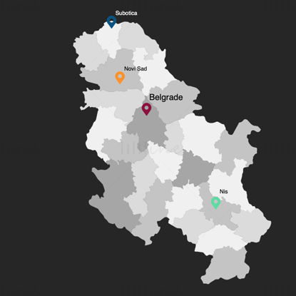 Serbien-Infografiken Karte bearbeitbare PPT und Keynote