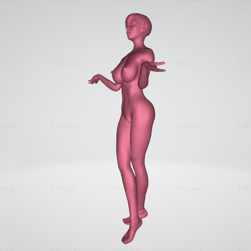 Sexy Girl Standing 3D-Modell bereit zum Drucken