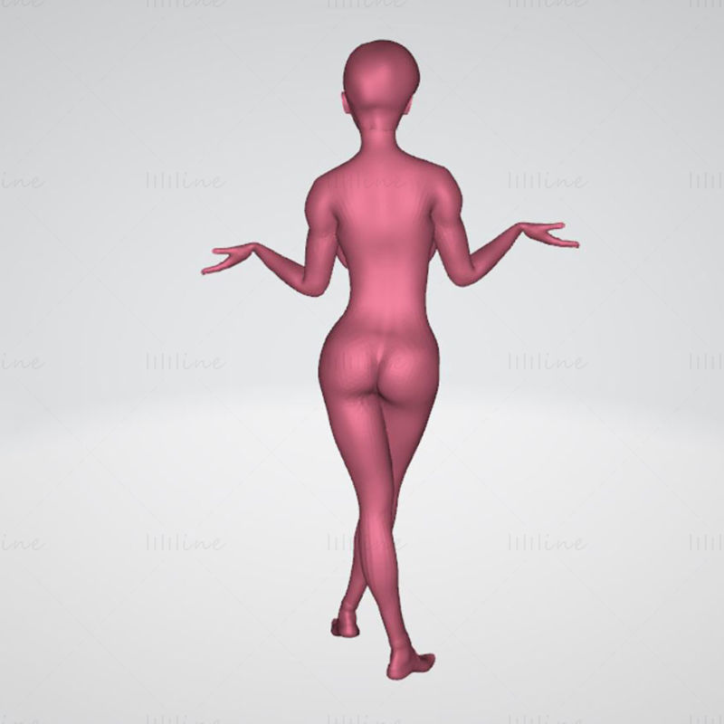 Sexy Girl Standing 3D-Modell bereit zum Drucken
