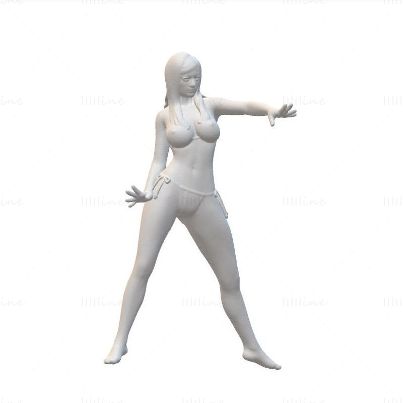 セクシーな女の子の彫像3Dモデルを印刷する準備ができて