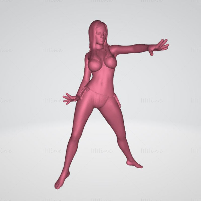 セクシーな女の子の彫像3Dモデルを印刷する準備ができて