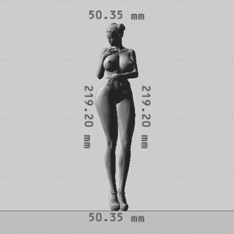 Sexy Girl with Big Breasts 3D Model Ready to Print
