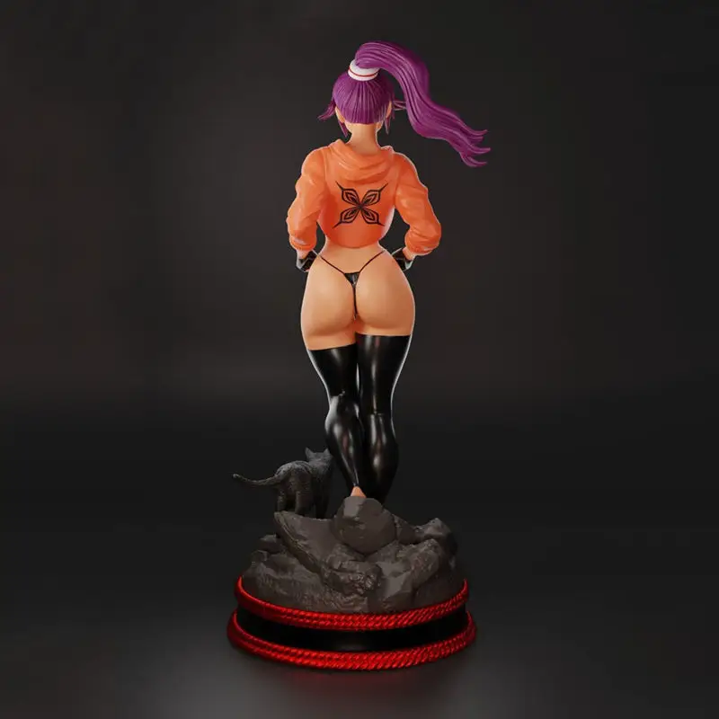 Estatua de Yoruichi Shihoin sexy con gato, modelo de impresión 3D STL