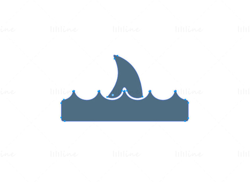 Shark fin vector icon logo