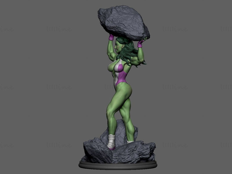 女绿巨人（She-Hulk）3D打印模型STL