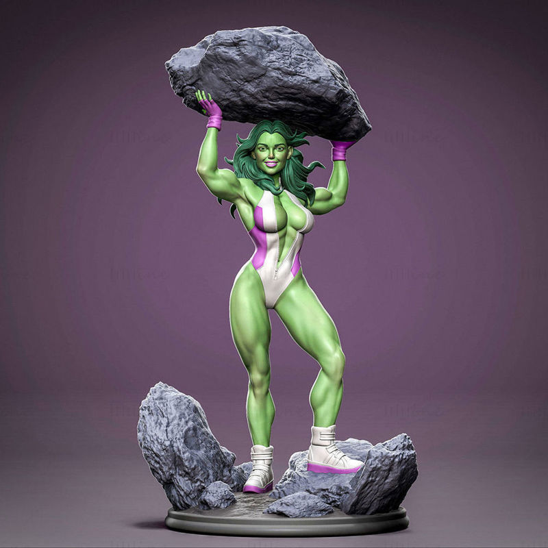 女绿巨人（She-Hulk）3D打印模型STL