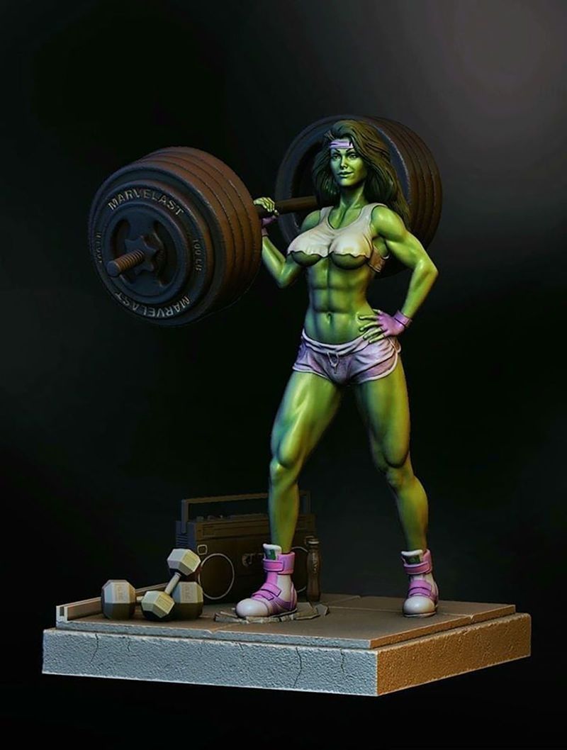 She-Hulk Statues 3D-modell klar til utskrift