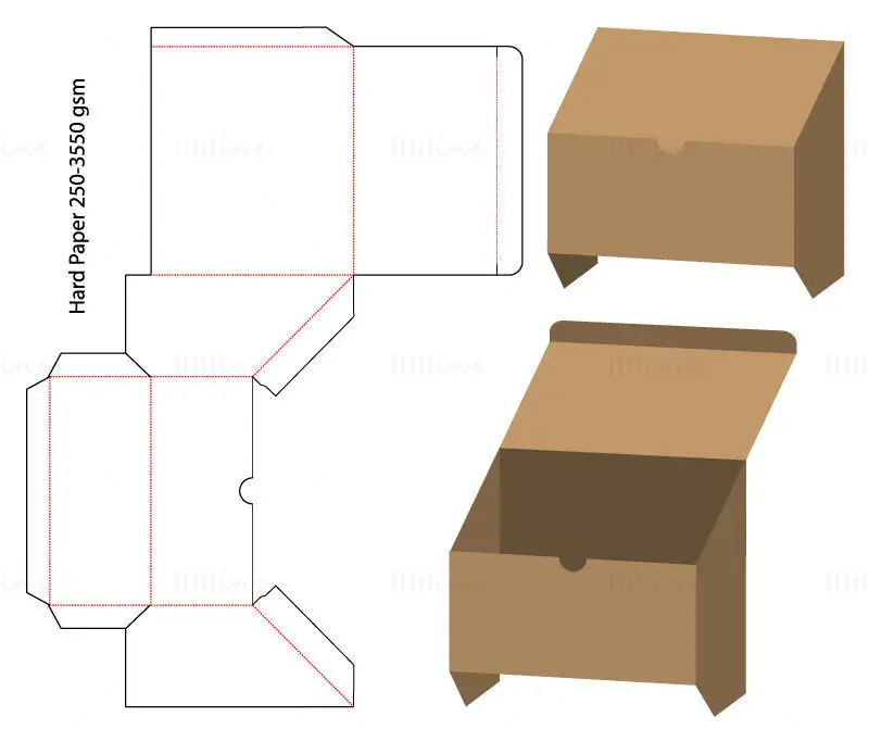 Shelf Storage Box dieline vector