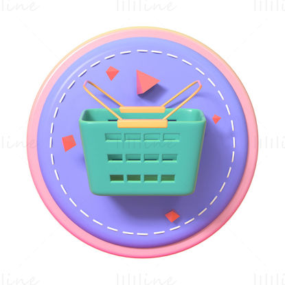 Shopping basket 3d icon 3d model