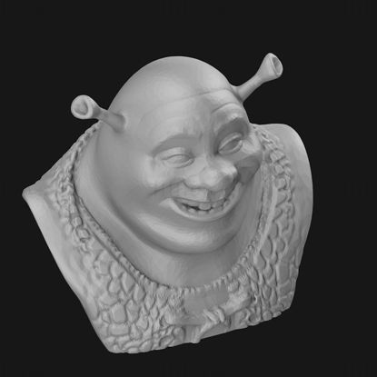 Modelo de impressão 3D do busto de Shrek