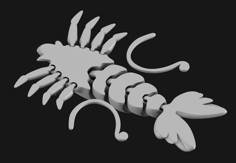 Shrimp Flexy 3D Printing Model STL