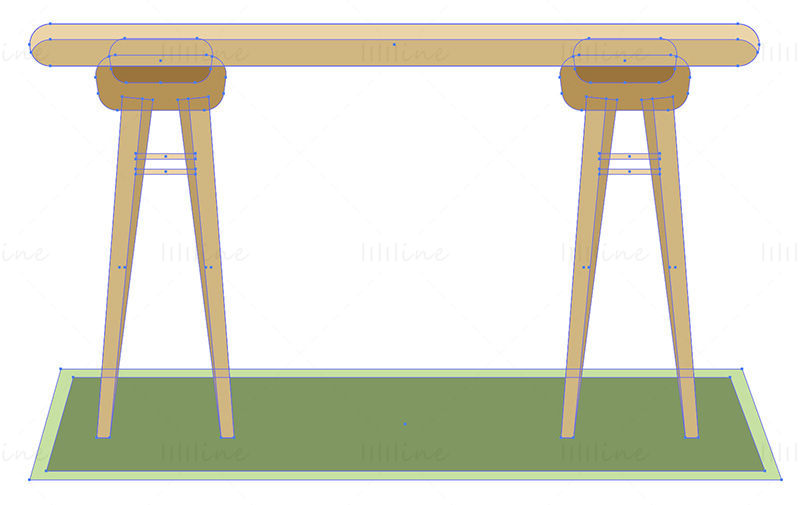 Side view table vector