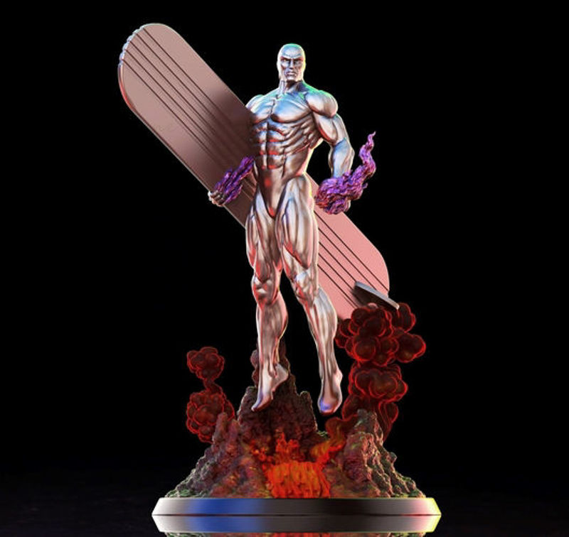 Silver Surfer 3D-model Klaar om af te drukken 3D-afdrukmodel
