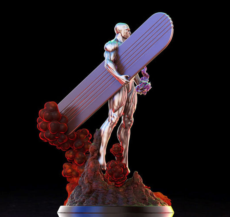 Silver Surfer 3D-modell Klar til å skrive ut 3D-utskriftsmodell