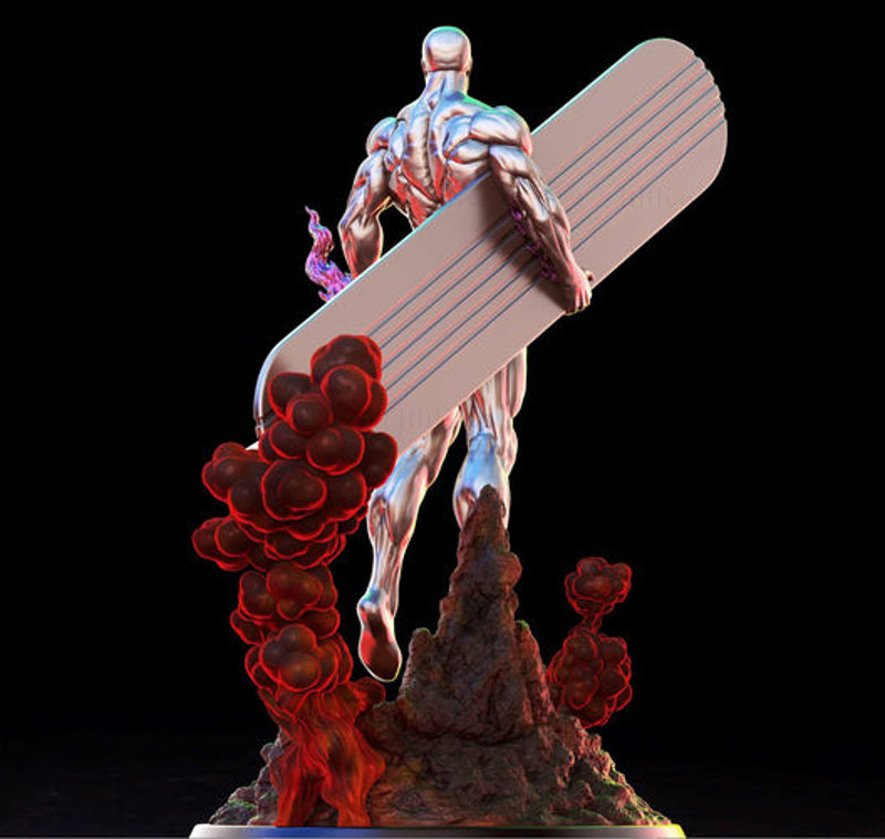 Silver Surfer 3D-model Klaar om af te drukken 3D-afdrukmodel