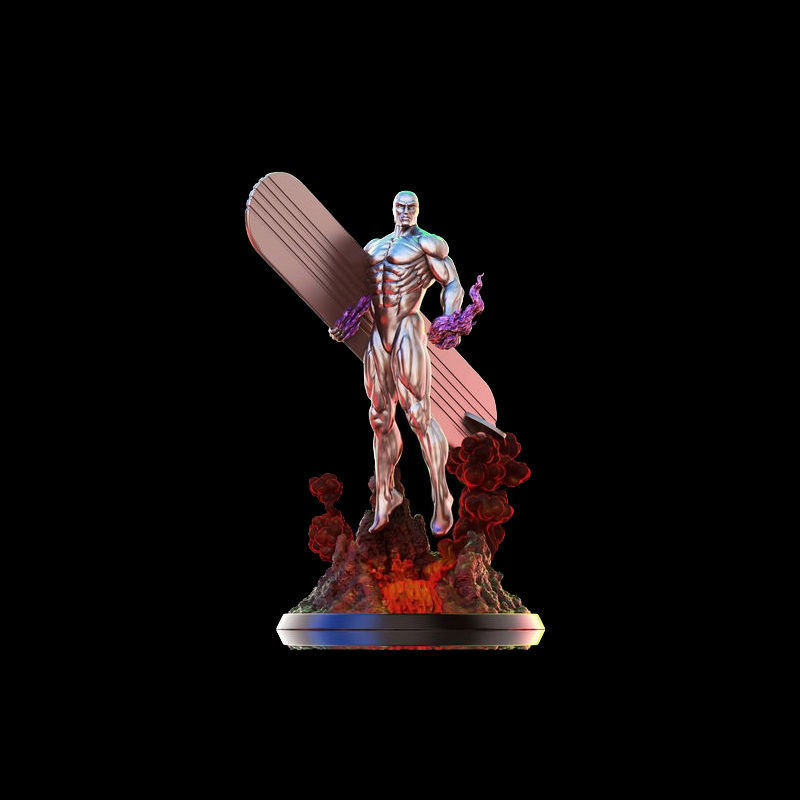 Silver Surfer 3D-model Klaar om af te drukken 3D-afdrukmodel