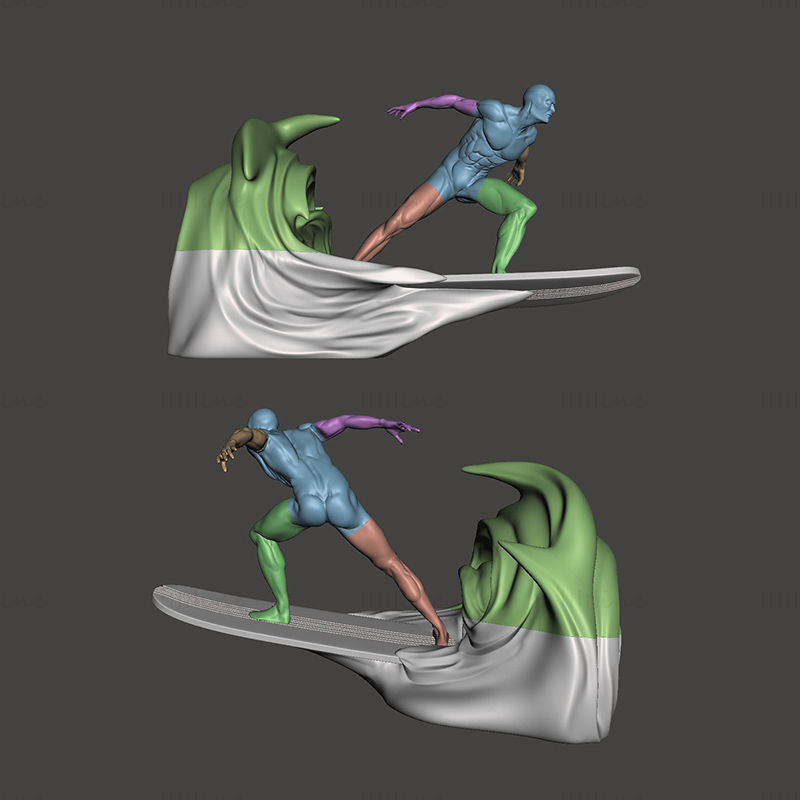 Silver Surfer estatuas modelo 3D listo para imprimir