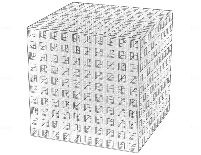 Structure en treillis cubique simple, modèle d'impression 3D STL