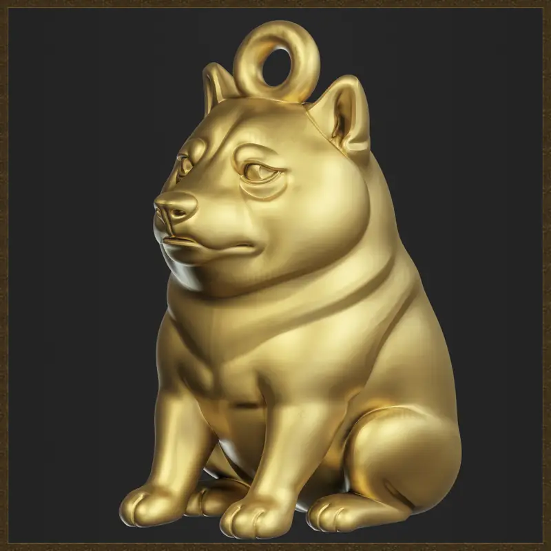 Sitting Doge Meme Pendant 3D Print Model