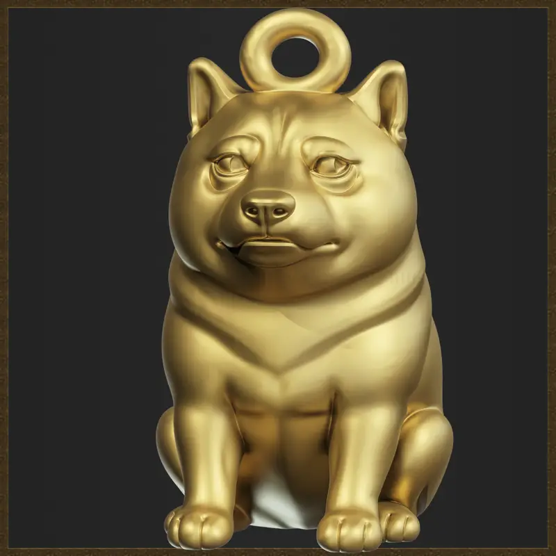 Sitting Doge Meme Pendant 3D Print Model