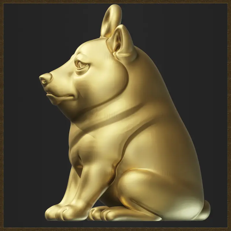 Sitting Doge Meme Pendant 3D Print Model