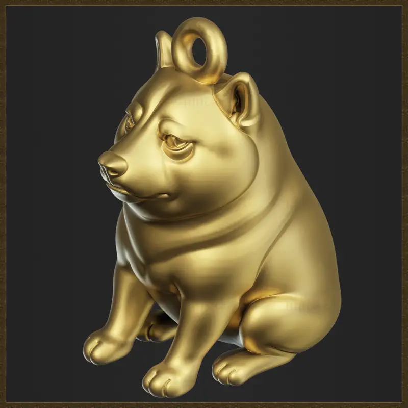 Sitting Doge Meme Pendant 3D Print Model