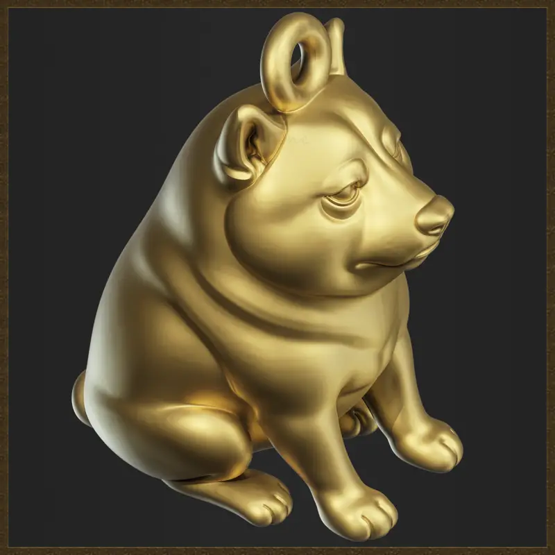 Sitting Doge Meme Pendant 3D Print Model