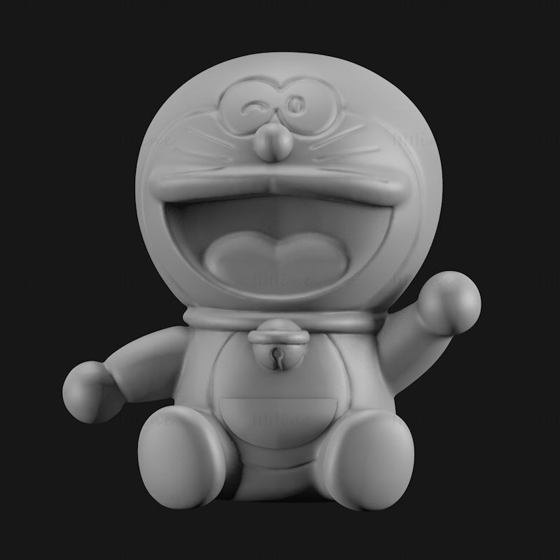 Sittende Doraemon 3D-utskriftsmodell STL